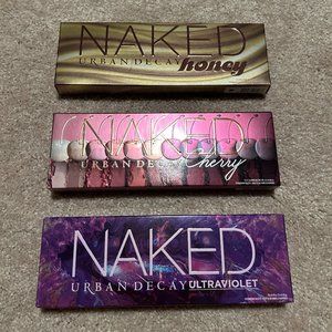 Urban Decay Naked Eyeshadow Palettes Set of 3- Honey, Cherry, Ultraviolet
